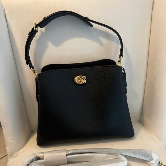 Coach Willow Shoulder Bag Black - Picture 1 of 7